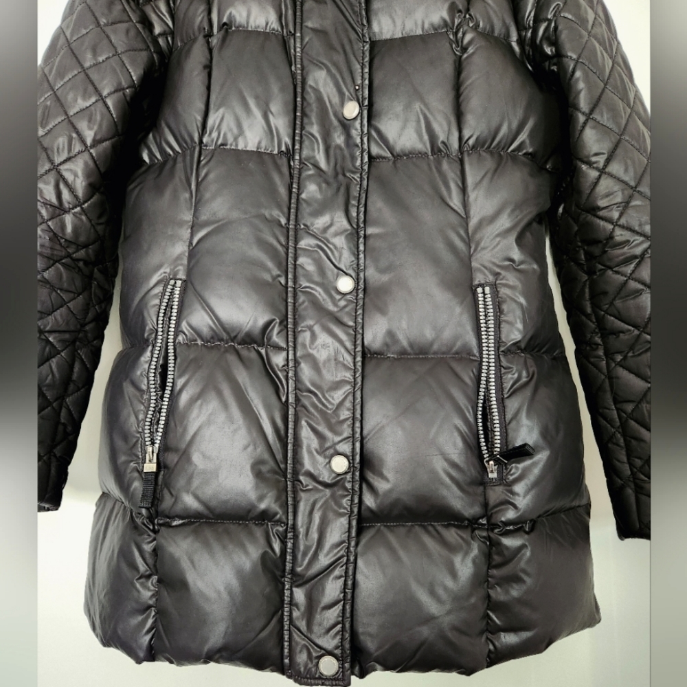Andrew Marc Black Down Puffer Jacket  Coat - Picture 3 of 16
